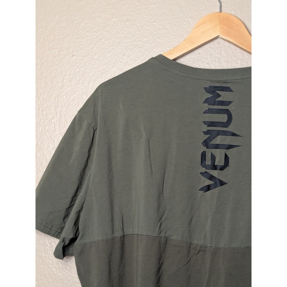 Venum Laser T-Shirt Mens XXL Olive Green Longline Side Zip Waterproof MMA - Picture 8 of 12